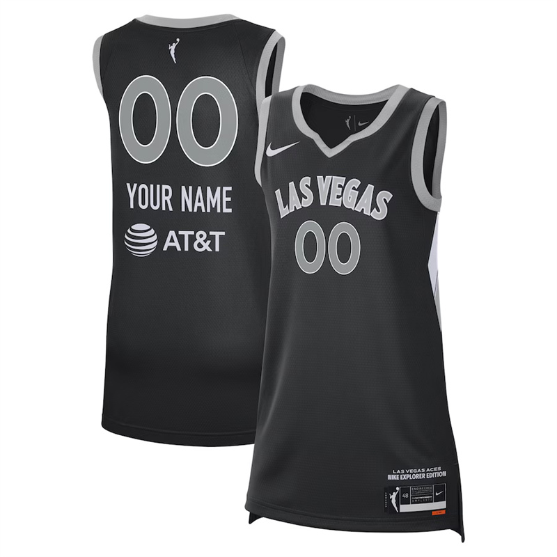 Youth Las Vegas Aces Active Player Custom Black Stitched Basketball Jersey